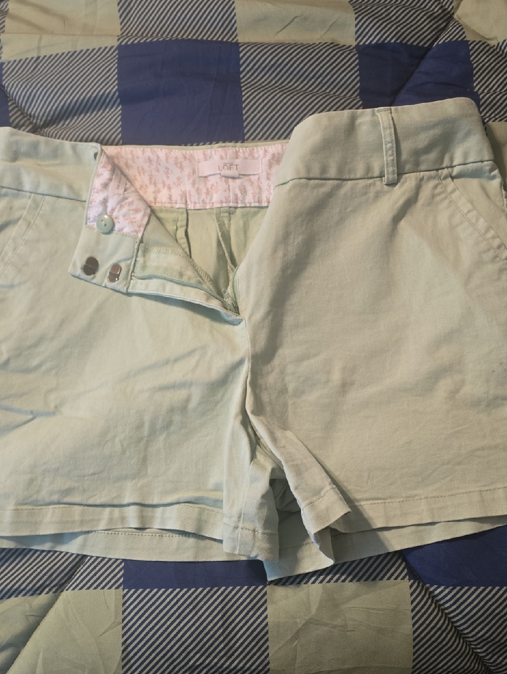 LOFT Mint Green Chino Bermuda Shorts